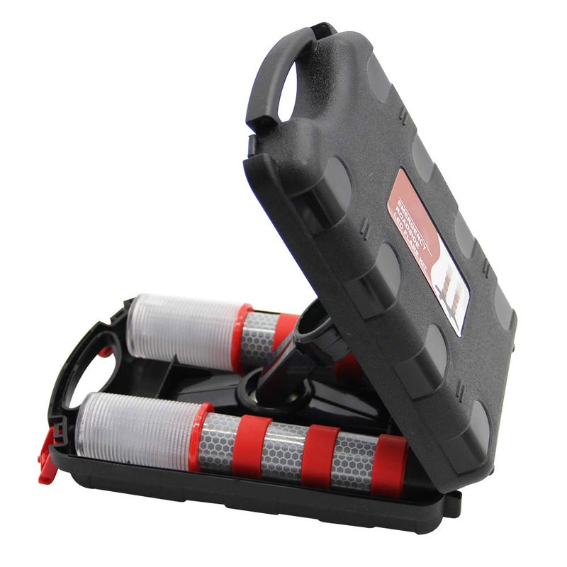 Twinkle Star Emergency Roadside Flares Kit LED Safety Strobe Road Warning Light Highway Beacon Alert Flare with Magnetic Base, Detachable Stand, Solid Storage Case (Set of 2) - Image 3