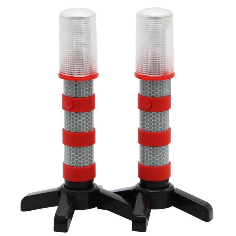 Twinkle Star Emergency Roadside Flares Kit LED Safety Strobe Road Warning Light Highway Beacon Alert Flare with Magnetic Base, Detachable Stand, Solid Storage Case (Set of 2) - Image 2