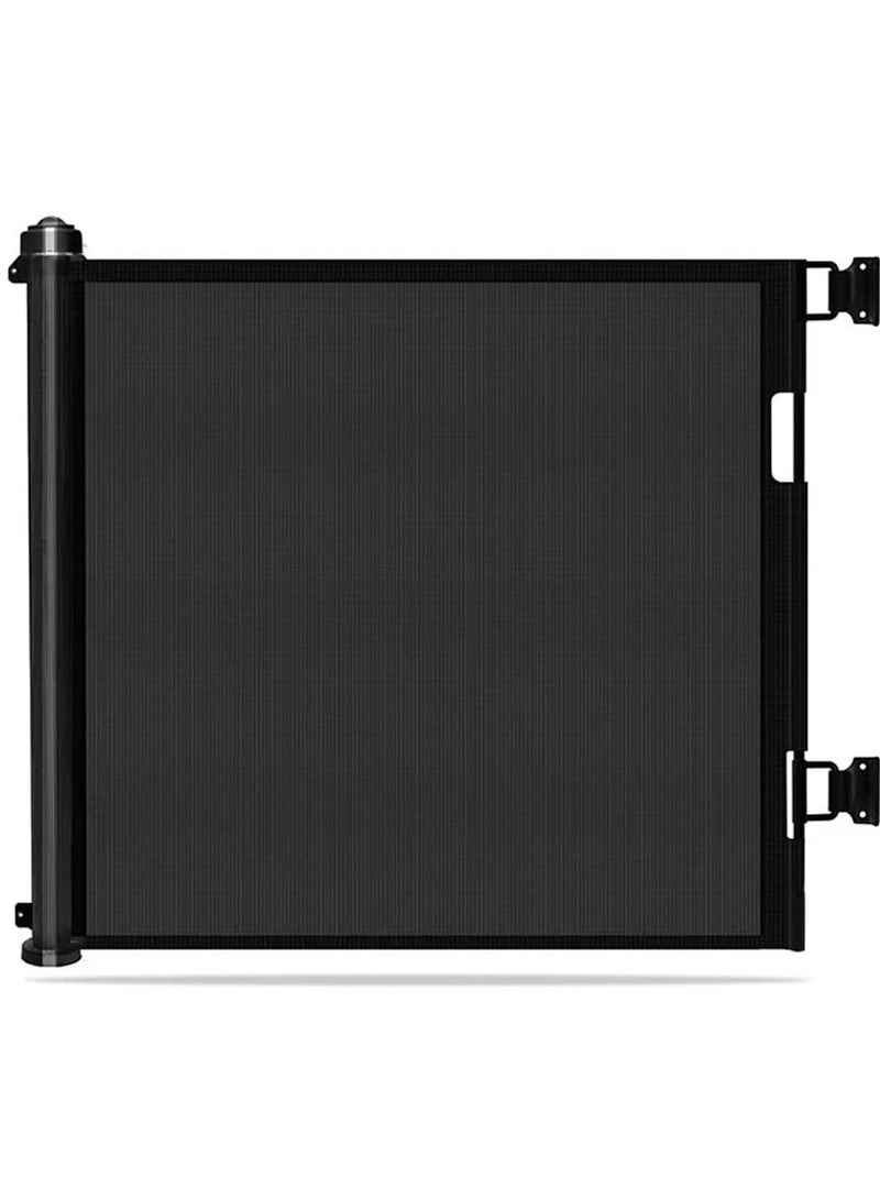 LIMOS Retractable Baby Gate for Stairs Doorways, Mesh Safety Gate for Babies and Pets(Black 180cm x 86cm) - Image 1