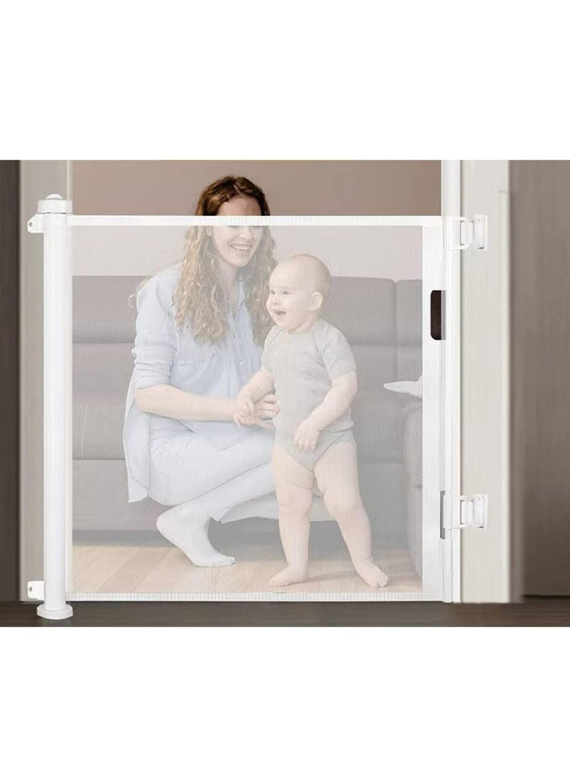 LIMOS Retractable Baby Gate for Stairs Doorways, Mesh Safety Gate for Babies and Pets(Black 180cm x 86cm) - Image 2