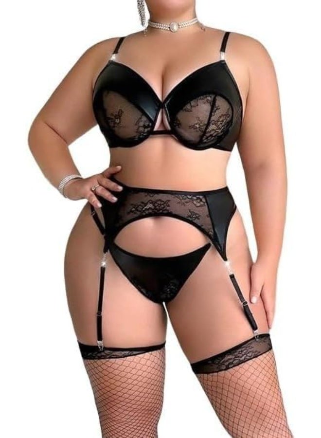 Women's lingerie with luxurious lace, belt, and elegant stockings for a charming look that reflects irresistible confidence and femininity. Code 499 - Image 1