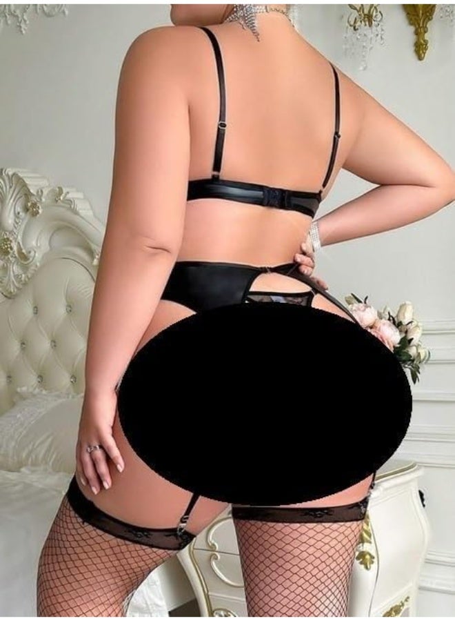 Women's lingerie with luxurious lace, belt, and elegant stockings for a charming look that reflects irresistible confidence and femininity. Code 499 - Image 2