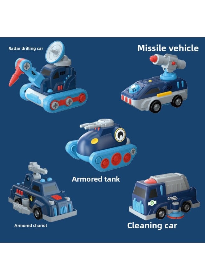 Children's Magnetic Assembling Car Toy Variety Engineering Car Educational Magnet Deformation Fit Robot Car-Color:XH8863 Magnetic Engineering Robot 6-piece Set [send Storage Bucket]]  - Image 4