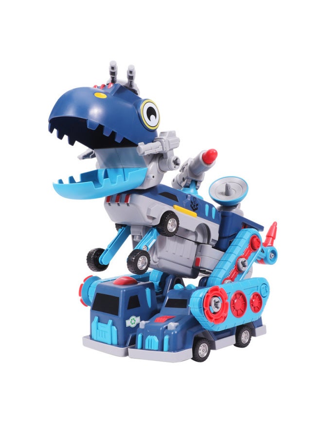 Children's Magnetic Assembling Car Toy Variety Engineering Car Educational Magnet Deformation Fit Robot Car-Color:XH8863 Magnetic Engineering Robot 6-piece Set [send Storage Bucket]]  - Image 5