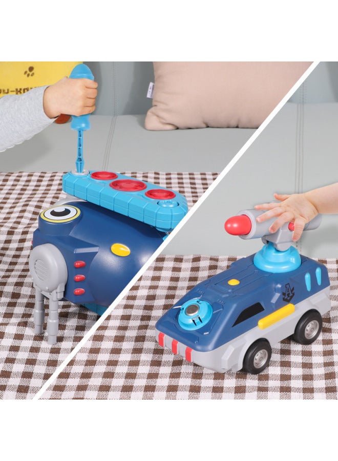 Children's Magnetic Assembling Car Toy Variety Engineering Car Educational Magnet Deformation Fit Robot Car-Color:XH8863 Magnetic Engineering Robot 6-piece Set [send Storage Bucket]]  - Image 3