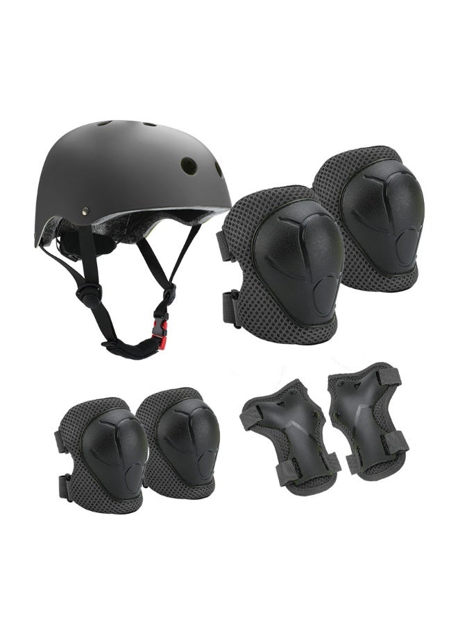 EHOME Kids Bike Helmet Set, Adjustable Toddler Helmet for Ages 2-8 Kids with Knee, Elbow & Wrist Pads ,Multi-Sport Helmet for Skateboard Cycling Scooter Rollerblading(Black) - Image 1