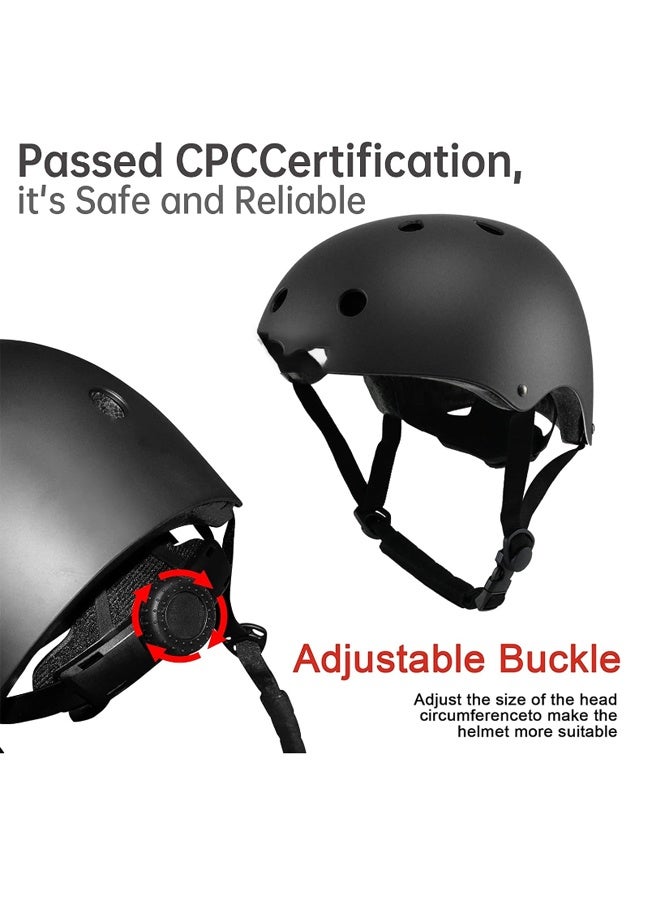 EHOME Kids Bike Helmet Set, Adjustable Toddler Helmet for Ages 2-8 Kids with Knee, Elbow & Wrist Pads ,Multi-Sport Helmet for Skateboard Cycling Scooter Rollerblading(Black) - Image 4