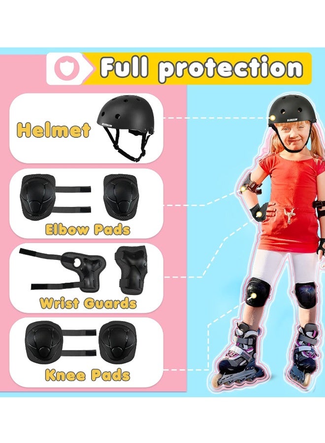 EHOME Kids Bike Helmet Set, Adjustable Toddler Helmet for Ages 2-8 Kids with Knee, Elbow & Wrist Pads ,Multi-Sport Helmet for Skateboard Cycling Scooter Rollerblading(Black) - Image 3