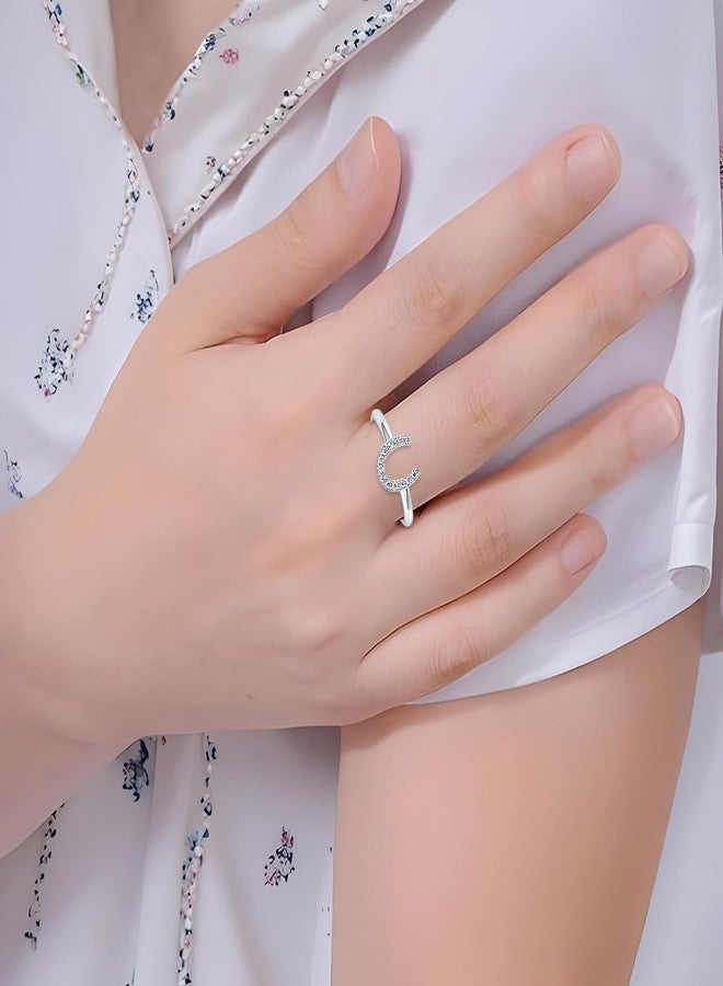 LeCalla Women's 925 Sterling Silver Rings | Cubic Zirconia Horse Shoe Ring for Women | Good Luck Horseshoe Ring(Ring Size - 7 No.), Sterling Silver, Cubic Zirconia - Image 3