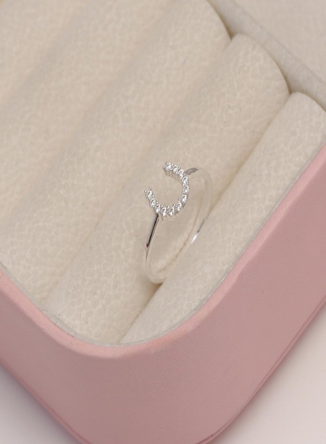LeCalla Women's 925 Sterling Silver Rings | Cubic Zirconia Horse Shoe Ring for Women | Good Luck Horseshoe Ring(Ring Size - 7 No.), Sterling Silver, Cubic Zirconia - Image 4