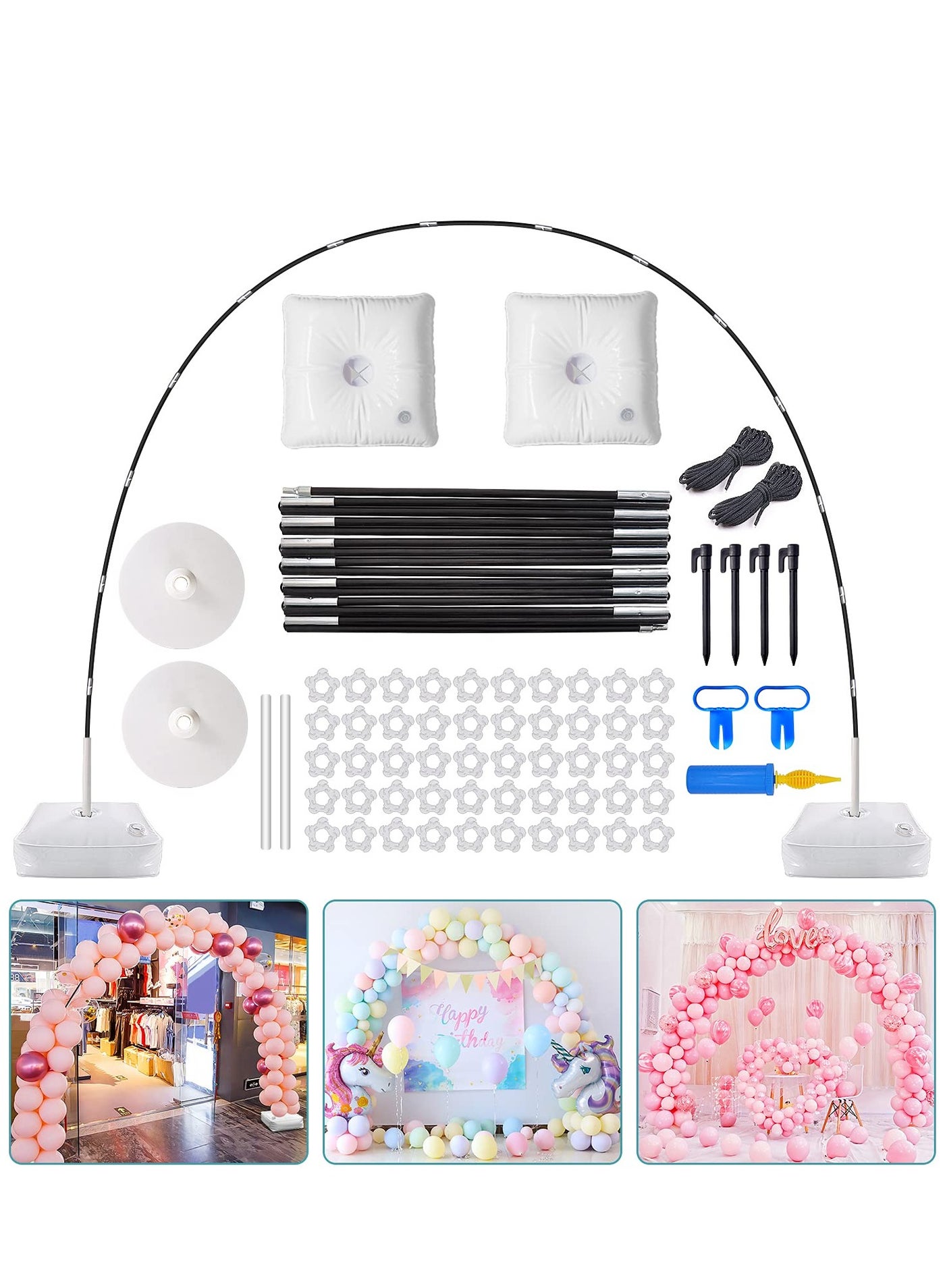Balloon Arch Kit Adjustable Balloon Arch Stand with Water Fillable Bases Ballon Arch Holder Kit for Wedding Birthday Party Decorations