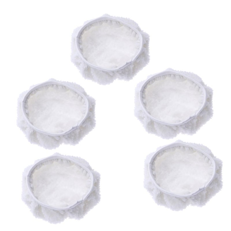 MAGICLULU 5pcs Car Polishing Waxing Lambswool Bonnets Pads Wool Buffing Discs for Wax Applicator - Image 1