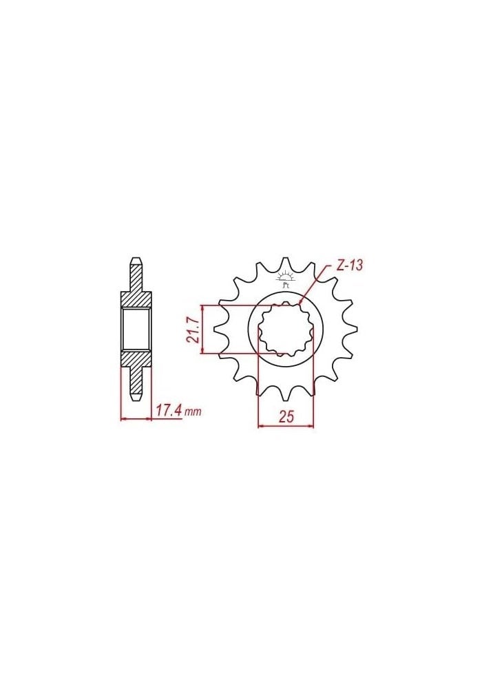 Wivplex 520 Chain 14T Motorcycle Front Sprocket - Image 2
