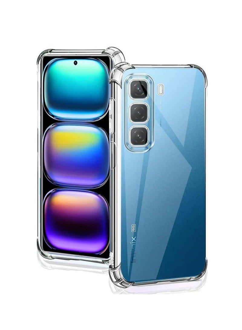 Techie غطاء حماية زوايا من TPU لهاتف Infinix Hot 50 Pro+ 4G مع حماية عدسة الكاميرا وغطاء خلفي شفاف - Image 1