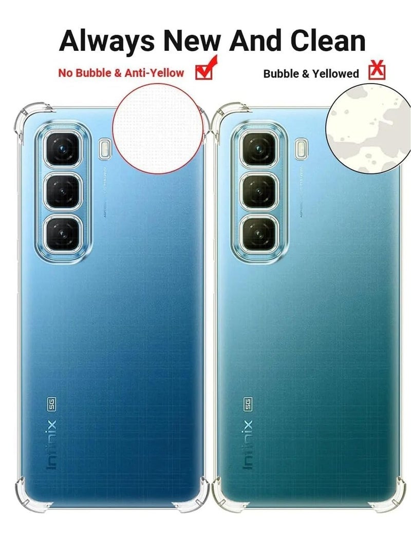 Techie غطاء حماية زوايا من TPU لهاتف Infinix Hot 50 Pro+ 4G مع حماية عدسة الكاميرا وغطاء خلفي شفاف - Image 4