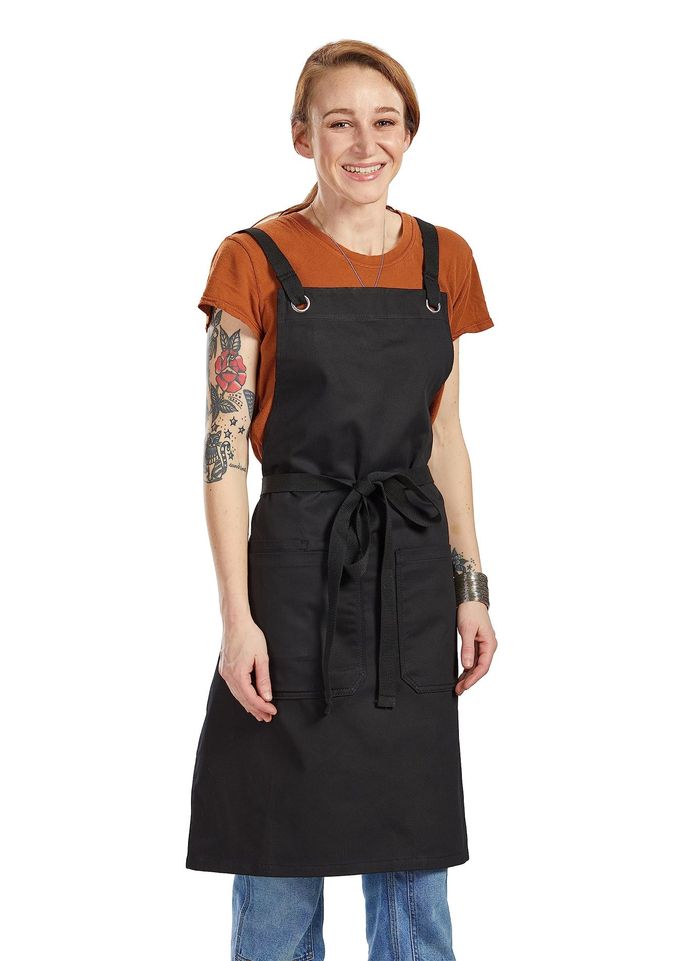 Caldo Crossback Kitchen Apron for Cooking (Black) - Image 1