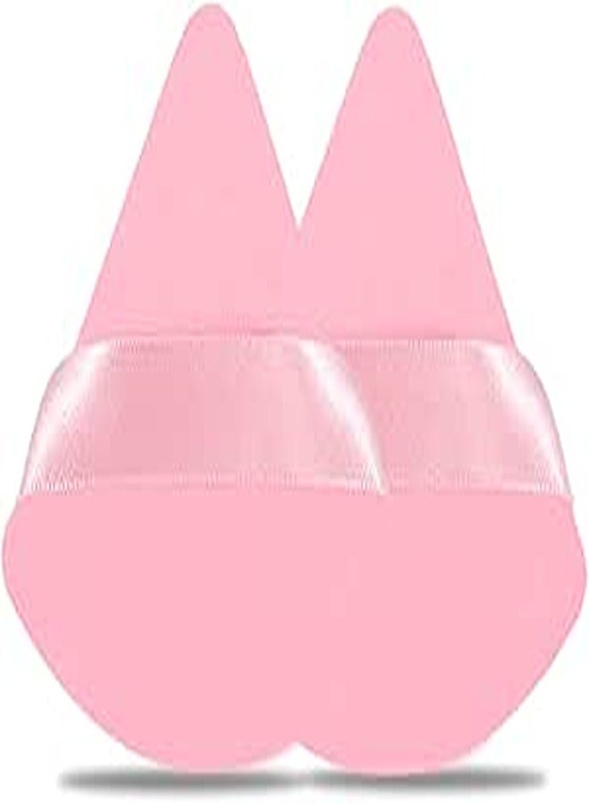 Makandup 2 Pcs Powder Puff Face Soft Triangle Makeup Puff for Setting Loose, Mineral, Body Powder, 2.76 Inch Wedge Velour Cosmetic Sponge for Contouring, Under Eyes and Corners, Beauty Makeup Tools (Pink)