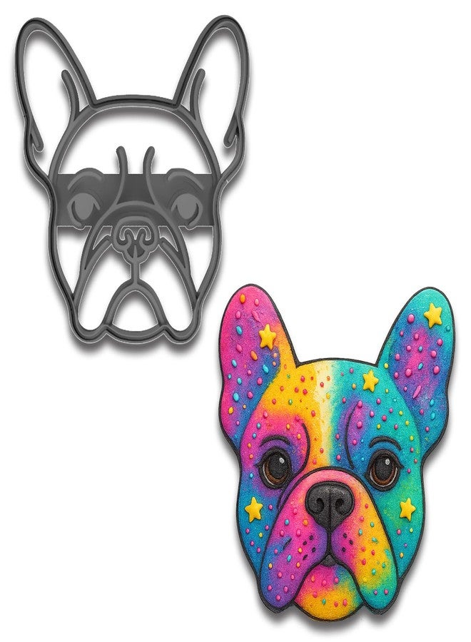 Mighty Gadget Adorable French Bulldog Face Cookie Cutter - 4 x 3.89 inch, Perfect for Dog-Themed Treats (Random Color) - Image 1