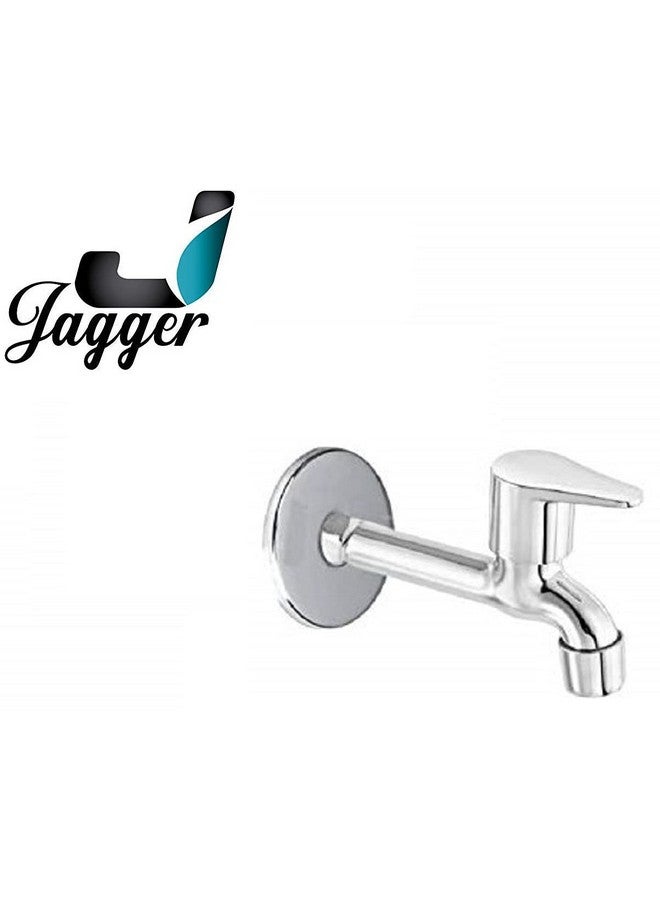 Jagger Fusion Stainless Steel Long Body taps for Bathroom and Kitchen taps with Chrome Finish and Quarter Turn Fitting (Wall Flange and Teflon Tape) Set of 1 - Image 2