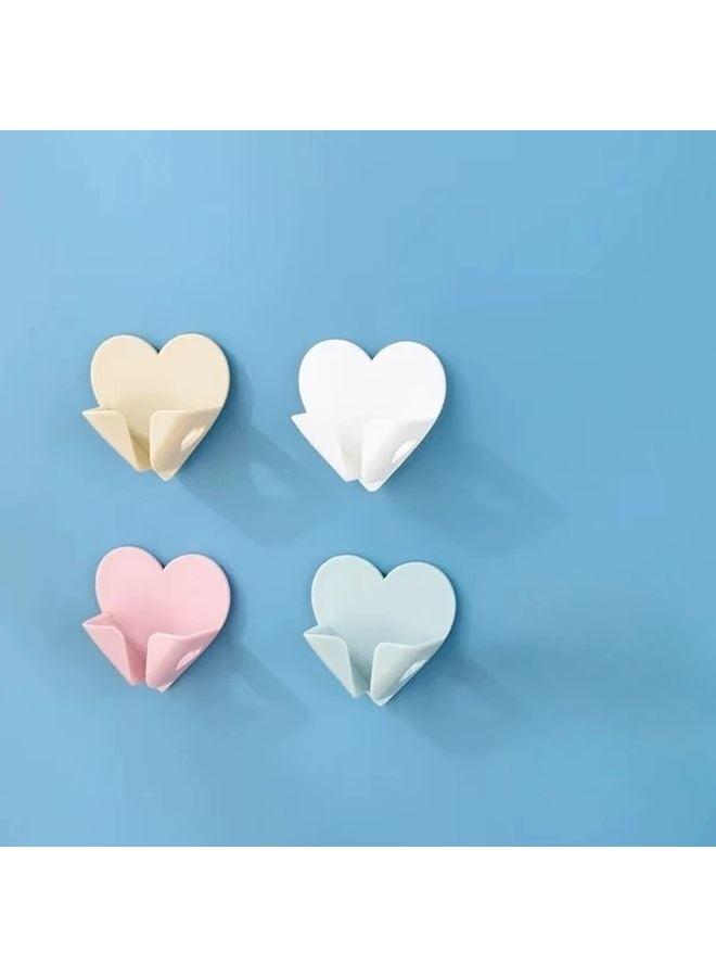 Blue Heart Shaped Wall Mounted Power Socket Holder Adhesive Cable Organizer - Image 3