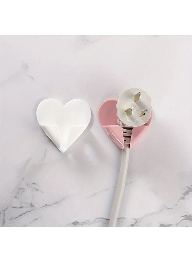 Blue Heart Shaped Wall Mounted Power Socket Holder Adhesive Cable Organizer - Image 5