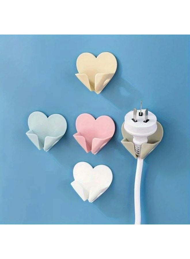 Blue Heart Shaped Wall Mounted Power Socket Holder Adhesive Cable Organizer - Image 2