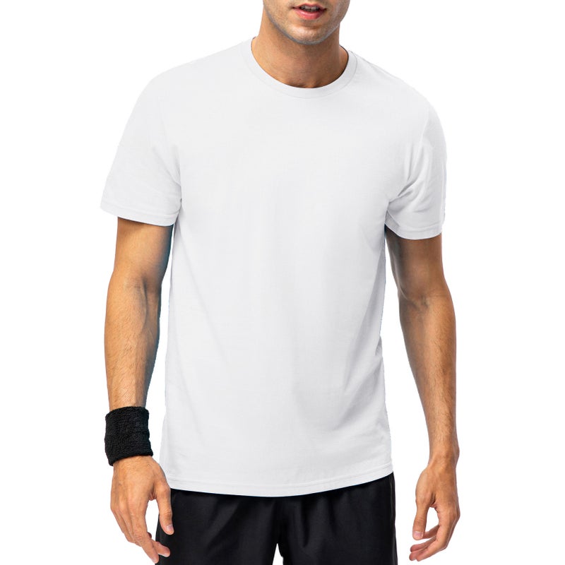 Men Women Short Sleeve T-Shirt O Neck Solid Cotton Shirts for Casual Sports Streets - Image 1