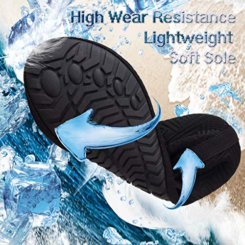 YALOX Water Shoes Women's Men's Outdoor Beach Swimming Aqua Socks Quick-Dry Barefoot Shoes Surfing Yoga Pool Exercise(Geometric black-38/39) - Image 4