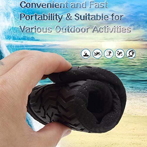 YALOX Water Shoes Women's Men's Outdoor Beach Swimming Aqua Socks Quick-Dry Barefoot Shoes Surfing Yoga Pool Exercise(Geometric black-38/39) - Image 5