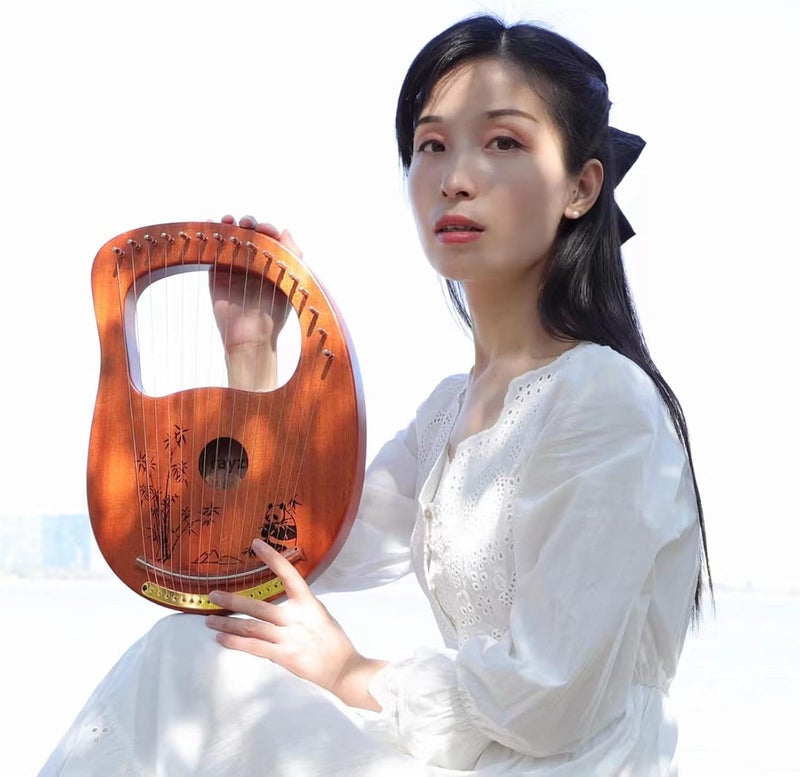 Rayzm Lyre Harp, Solid Wood Mahogany Lyre Musical Instrument, Portable 16 Metal Strings Lye Harp for Adult/Beginners - Image 5