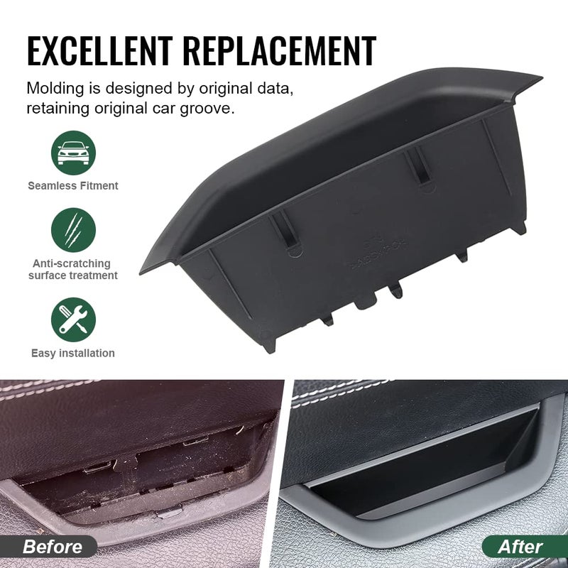 GZYF Car Auto Interior Inner Door Handle Pull Trim,Driver Side Door Armrest Cover for BMW X3 X4 F25 F26,for BMW X3 F25 2010-2016,for BMW X4 F26 2014-2017, Front Left Side, Black - Image 3