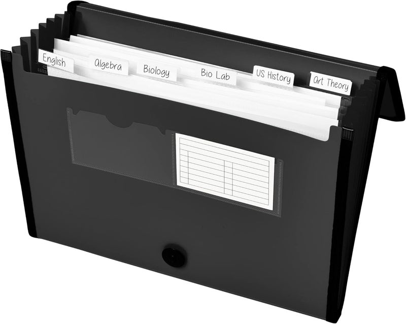 AVERY Expanding File Folder Organizer, 7-Pocket Accordion File Organizer, Black, Holds 425 Letter/A4-Size Sheets (73550) - Image 2