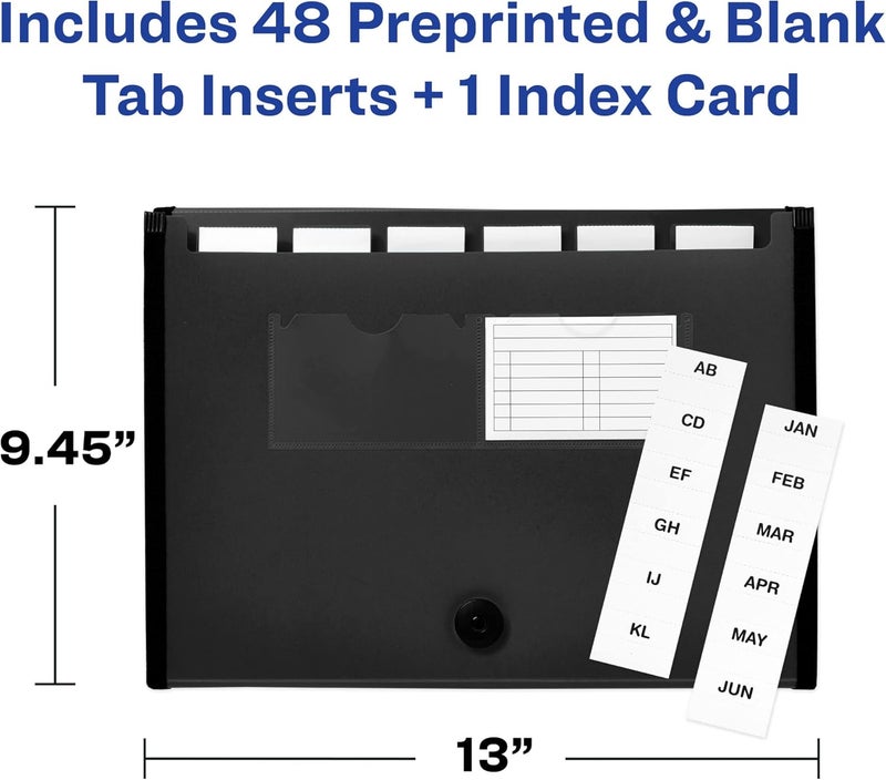 AVERY Expanding File Folder Organizer, 7-Pocket Accordion File Organizer, Black, Holds 425 Letter/A4-Size Sheets (73550) - Image 3
