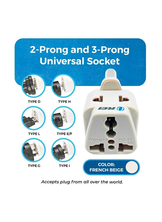 OREI - OREI India to South Africa, Botswana, Namibia & More (Type M) Travel Adapter Plug - 2 in 1 - CE Certified - RoHS Compliant - White Color (DB-10L) - Image 1