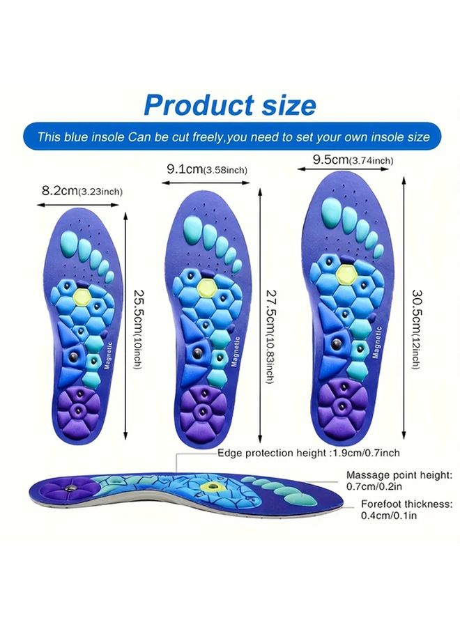 Magnetic Massage Insoles Size S EU 35 39 For Arch Support Improved Circulation Plantar Fasciitis Flat Feet Fallen Arches Non Slip EVA Shoe Inserts Men Women Compatible Sneakers Boots - Image 2