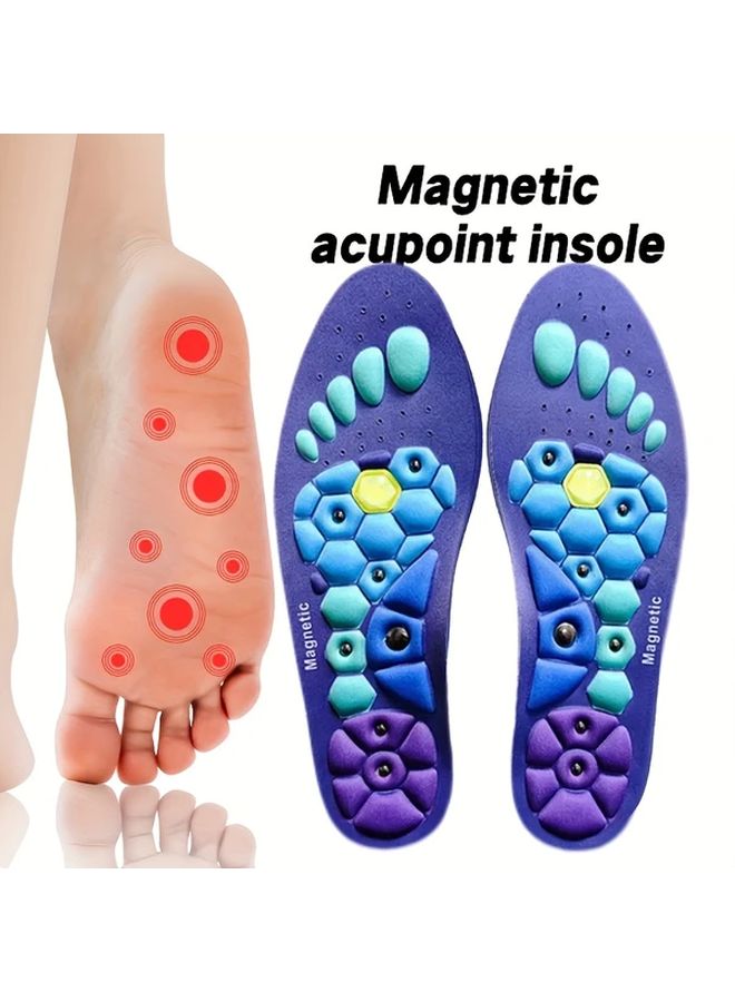 Magnetic Massage Insoles Size S EU 35 39 For Arch Support Improved Circulation Plantar Fasciitis Flat Feet Fallen Arches Non Slip EVA Shoe Inserts Men Women Compatible Sneakers Boots - Image 1