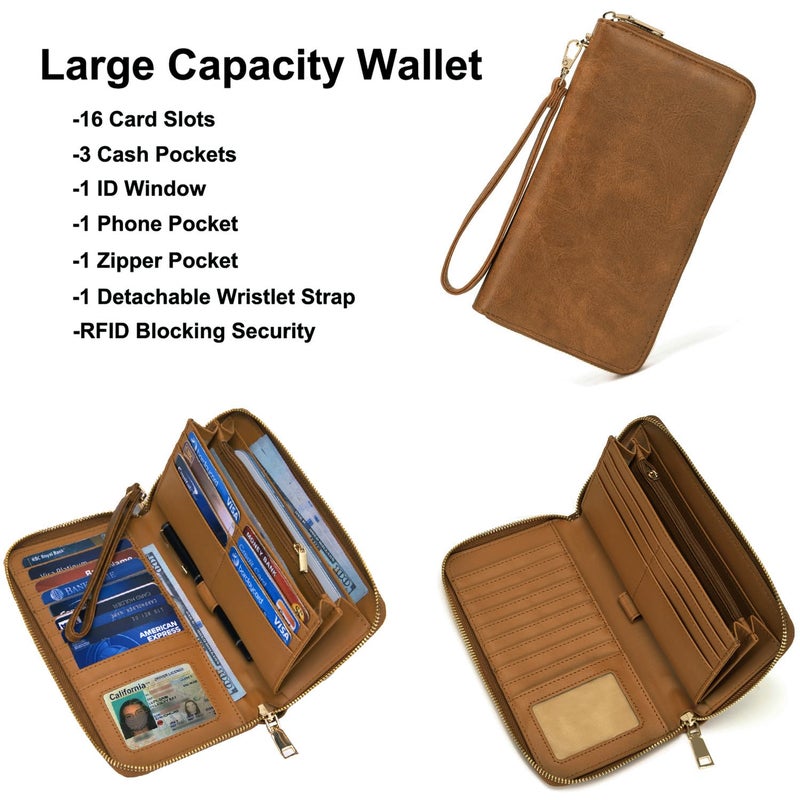 Soperwillton Women Fashion Backpack Purse Anti-Theft Leather Shoulder Bag Travel Multi Pockets Handbag Wallet Set 3pcs - Image 5