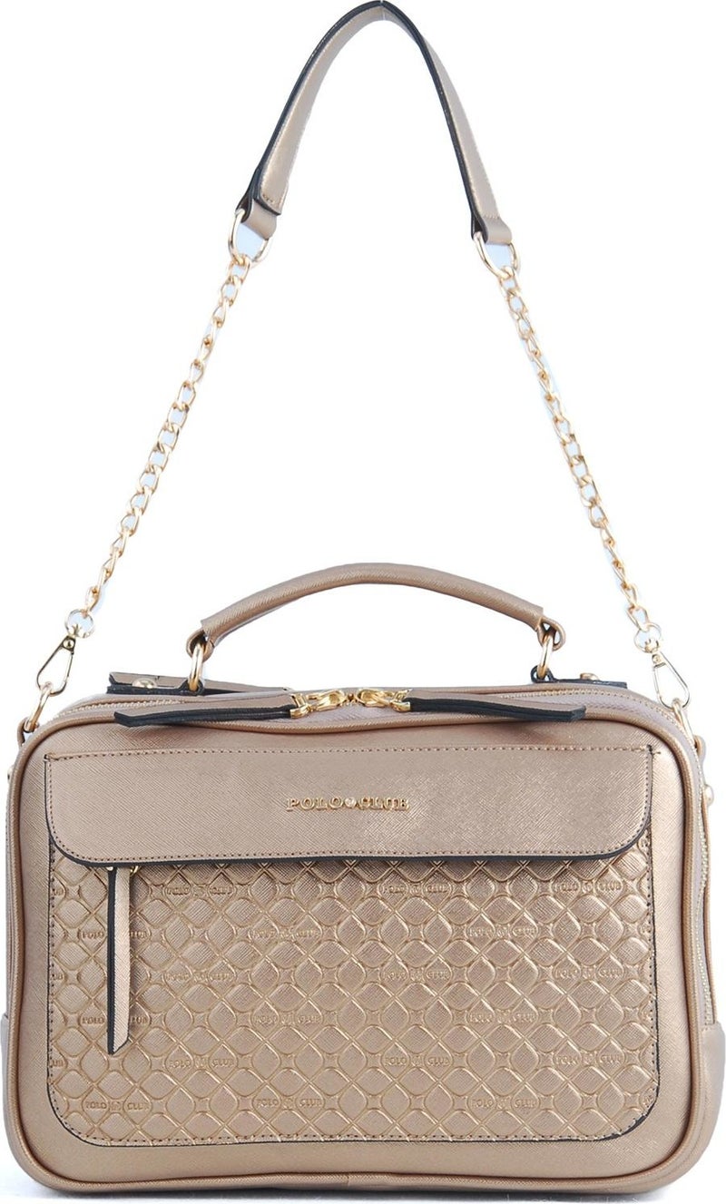 Los Angeles Polo Club 6341 Long Strap Women's Bag Gold  - Image 2