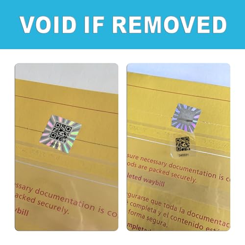 TLK&FBB 380pcs Hologram QR Code Labels, Tamper-evident Security Seal Sticker,Warranty Void Tamper Proof Labels with Unique Sequential Serial Numbering（1X1 inch) - Image 5