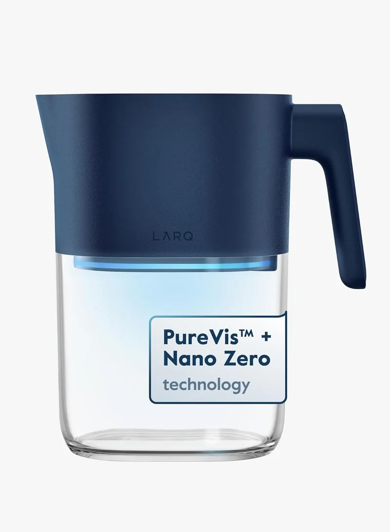 LARQ LARQ Pitcher PureVis 1.9L/ 8-Cup | Self-Cleaning UV Water Filter Pitcher for Tap and Drinking Water | Removes Chlorine, PFAS, PFOS, and More | Plant-Based Carbon Filter - Blue