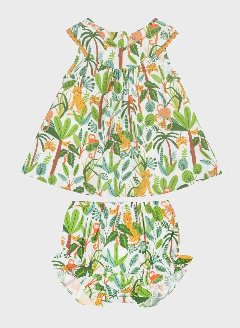 Up Baby Infant Printed Dress And Underwear Set