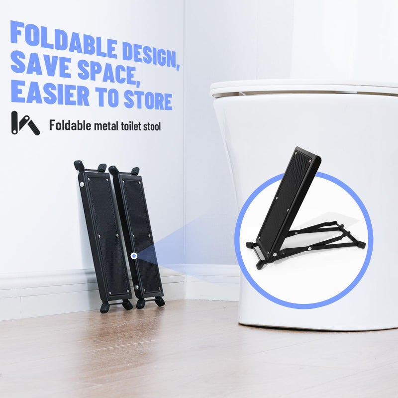 Jfnoraiva Foldable Toilet Stool - Portable Travel Poop Stool For Toilet  7"" And 9"" Adjustable Heights  Improve Bathroom Posture And Comfort - Image 5