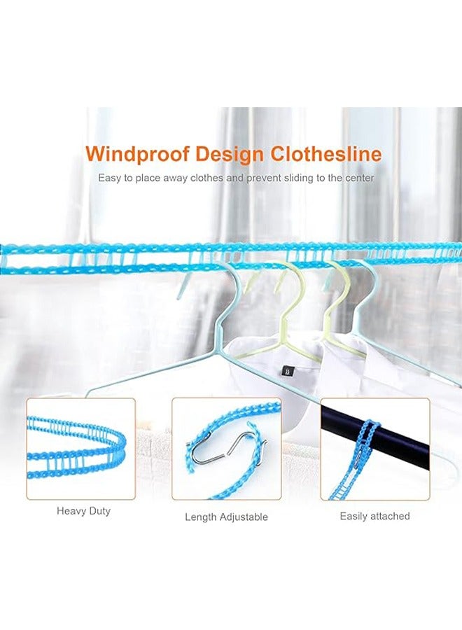 MM 3Pcs Anti-slip and Windproof Clothes Drying Rope Fence Type Clothes Quilt LineAdjustable Nylon Cloth Suspension Clothes Drying Rope 5 Meters For Portable Travel Clothing Indoor and Outdoor Laundry - Image 2