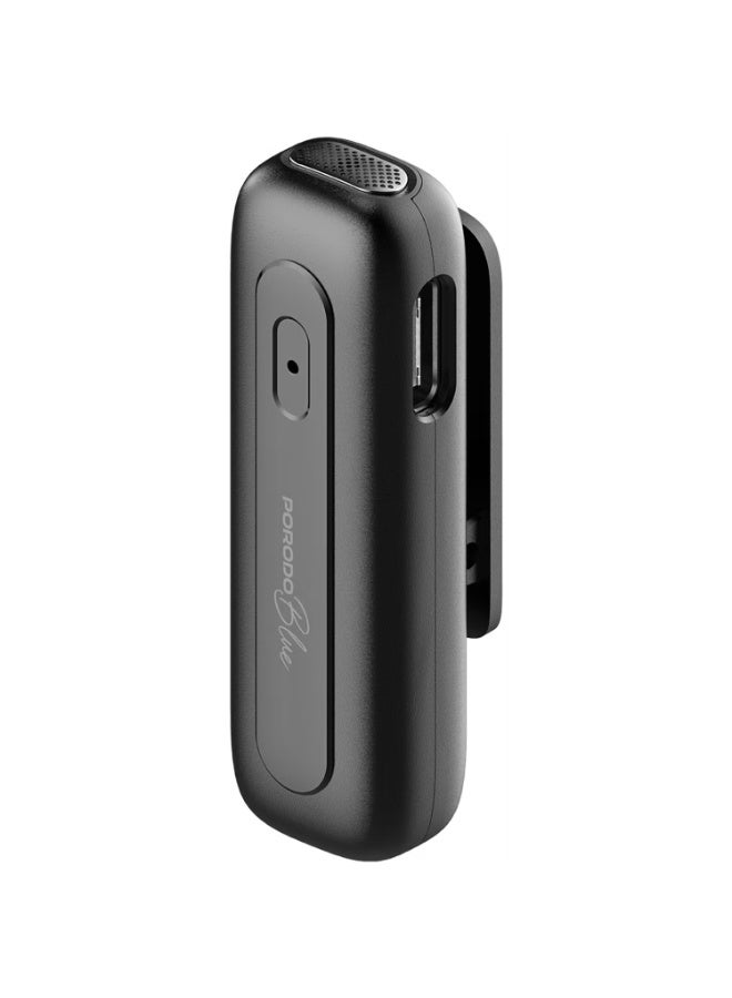 Porodo Blue ClipMic Pro Wireless Microphone with Advanced Noise Cancellation, Smart Plug & Play Audio, Omnidirectional, Long-Distance Transmission, Instant Auto-Pairing, Universal Device Compatibility - Black - Image 2