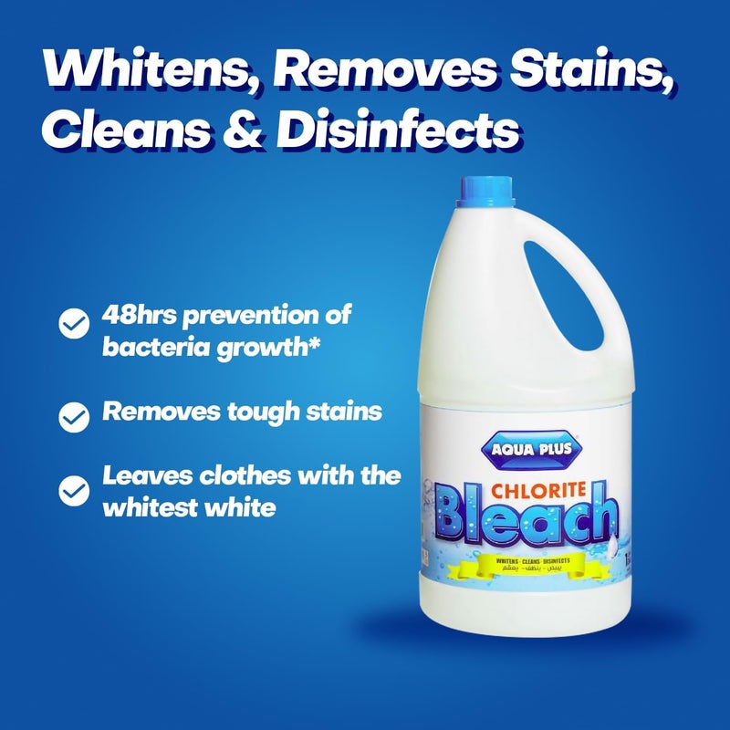AQUA Plus Liquid Chlorite Bleach - 1 Gallon Powerful Disinfectant for Laundry and Household Cleaning - Image 4