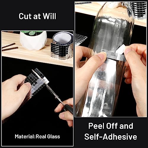 PP OPOUNT 2360 PCS Disco Tiles, 5 x 5 mm Self Adhesive Mirror Tiles, Real Glass Disco Ball Tiles for Crafts, DIY Disco Ball, Photo Frame, Art Collage, Interior Decoration (Silver-Gray) - Image 3
