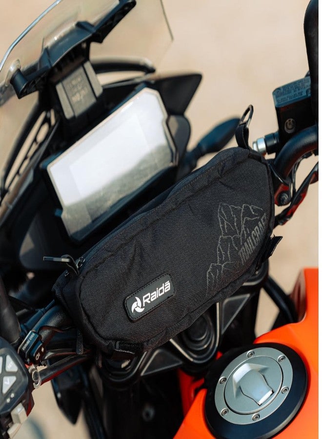 Raida Trailcraft Handlebar Bag - Compact, Rugged 600D Cordura® with YKK Zippers, Universal Handlebar Mount, Sling Convertible. Perfect for Daily Rides & Trail Adventures. - Image 2