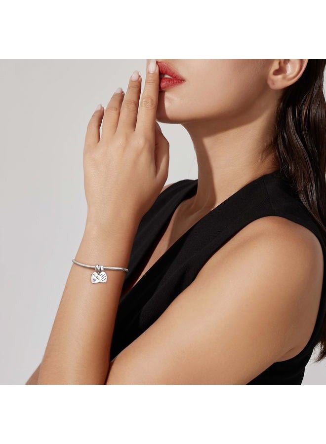 DALARAN 4pcs Sterling Silver Charm Stoppers Fit Pandora Charms Bracelet Bangle (Silver-4pcs) - Image 5