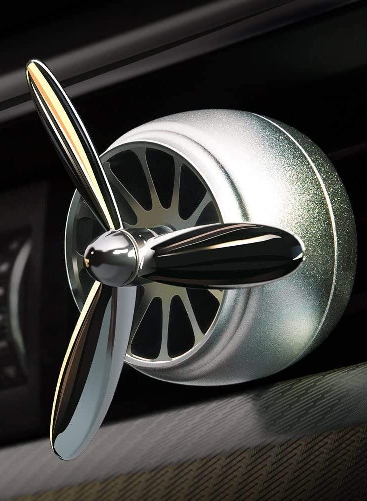 KASTWAVE Car Air Fresheners Vent Clip Essential Oil Car Fragrance Diffuser Vent Clip Car Decoration Car Purifier Air Force I Spin Propeller Gift Silver - Image 2