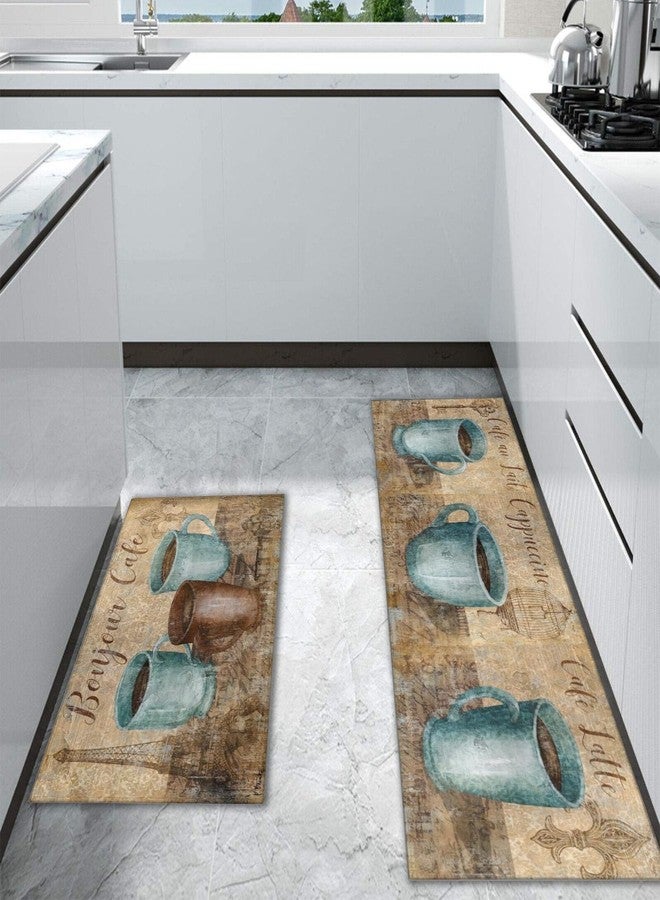wyoansfhd Kitchen Rug Sets of 2 Piece Non Slip Kitchen Rugs and Mats Washable Kitchen Mats for Kitchen Floor Mat Carpet Runner Rugs for Hallway Laundry Decor 17”x30“+17'' X 47'' - Image 5